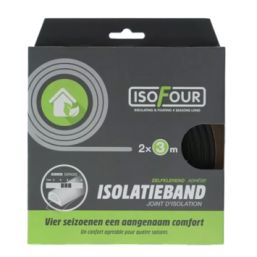 Isofour Tochtband zwart D zelfklevend 2x3m