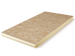 polyuréthane (PIR) expansée + OSB couteau et rainure 1200x600x50+9mm Rd : 2.27 10p/pack (=7,20 m²)