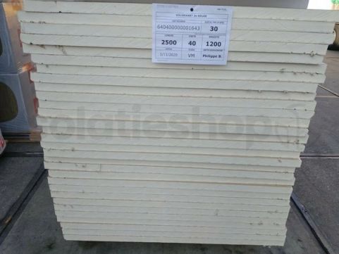 Tweede Keuze PIR 2-zijdig aluminium 2500x1200x40mm Rd:1,81 (3m²)