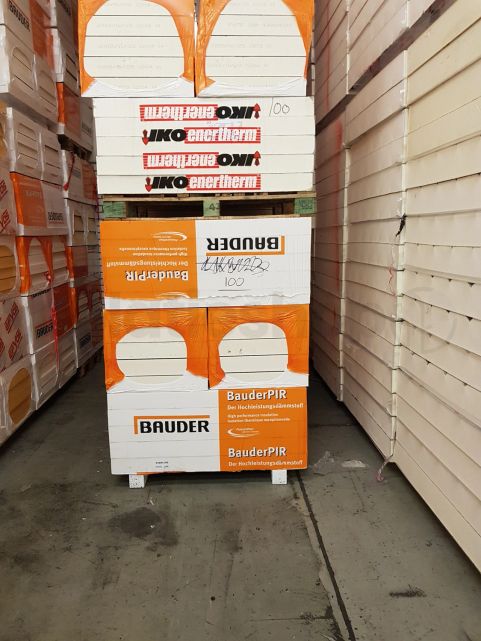 Polyuréthane (PIR) expansée choix B double face aluminium 1200x600x100mm Rd: 4,54 (0,72m2)