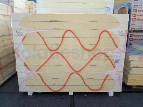 Polyuréthane (PIR) expansée choix B double face aluminium 2400x1200x160mm Rd: 7,27 (2,88m2)