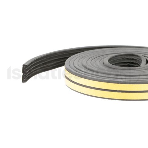 Isofour Tochtband zwart E zelfklevend 2x3m