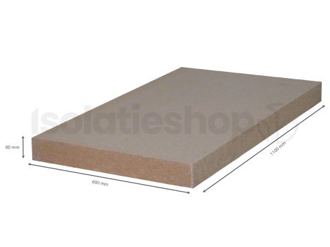 Pavatherm Standard houtvezelplaat 1100x600x80mm Rd:2.10 (0,66m²)