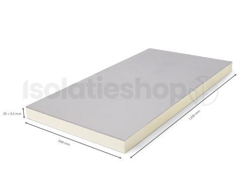 polyuréthane (PIR) expansée + Plâtre RK 1200x600x20+9,5mm Rd : 0,91 (=0,72 m²)