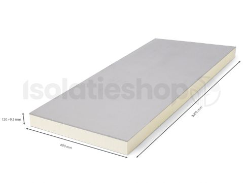 polyuréthane (PIR) expansée + Plâtre RK 3000x600x120+9,5mm Rd : 5,45 (=1,80 m²)