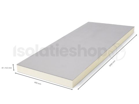 PIR + Gips RK 3000x600x81+9,5mm Rd:3.65 (=1,80 m²)