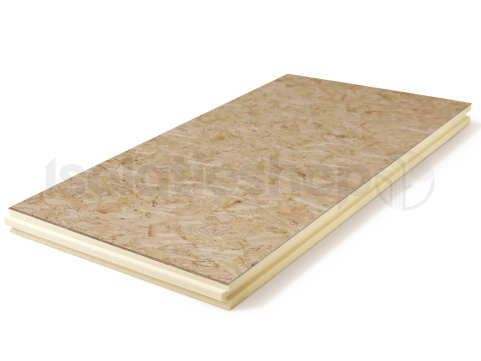 polyuréthane (PIR) expansée + OSB couteau et rainure 1200x600x60+9mm Rd : 2.72 8p/pack (=5,76 m²)