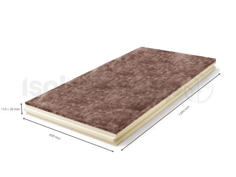 PIR Spouwplaat Plus 1200x600x110/20mm Rd:5.60 (4 platen/ =2,88 m²)