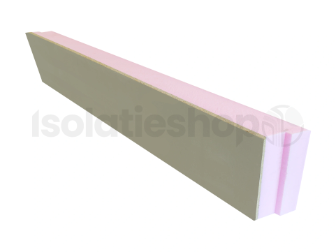 Socle de façade XPS feuillure 1250x200x100mm + 10mm gris