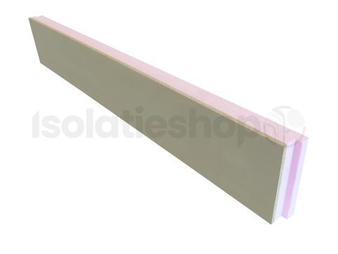 Socle de façade XPS feuillure 1250x200x50mm + 10mm gris