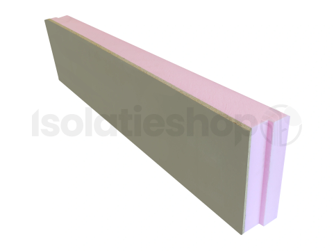 Socle de façade XPS feuillure 1250x300x100mm + 10mm gris