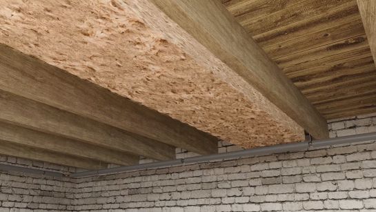 Stap 5 | Plaats het isolatiemateriaal tussen de houten balken